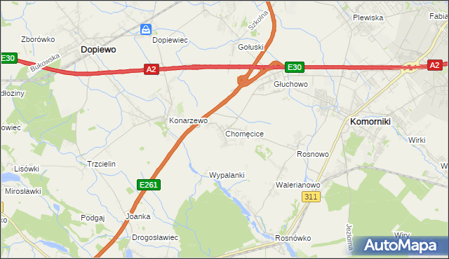 mapa Chomęcice, Chomęcice na mapie Targeo