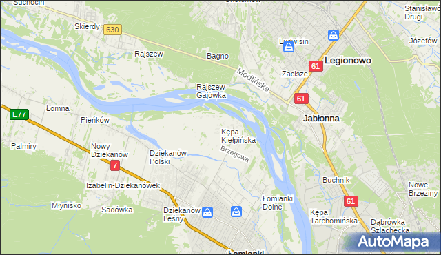 mapa Kępa Kiełpińska, Kępa Kiełpińska na mapie Targeo