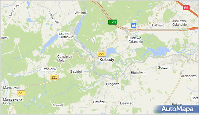 mapa Kolbudy, Kolbudy na mapie Targeo