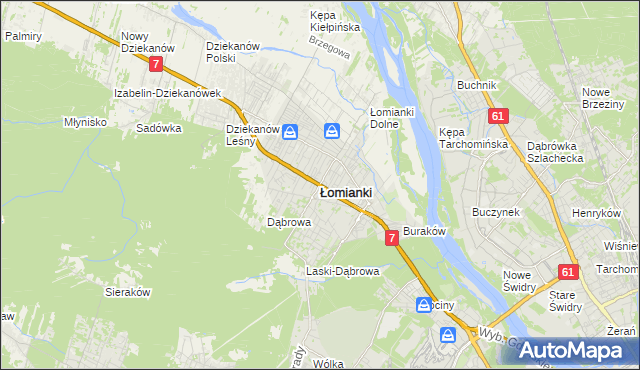 mapa Łomianki, Łomianki na mapie Targeo