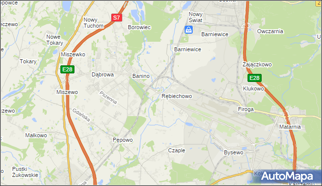 mapa Rębiechowo, Rębiechowo na mapie Targeo