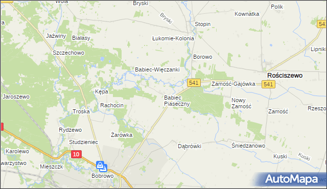 mapa Babiec Piaseczny, Babiec Piaseczny na mapie Targeo