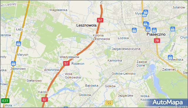 mapa Bobrowiec gmina Piaseczno, Bobrowiec gmina Piaseczno na mapie Targeo