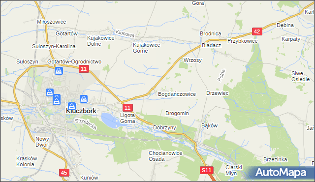 mapa Bogdańczowice, Bogdańczowice na mapie Targeo
