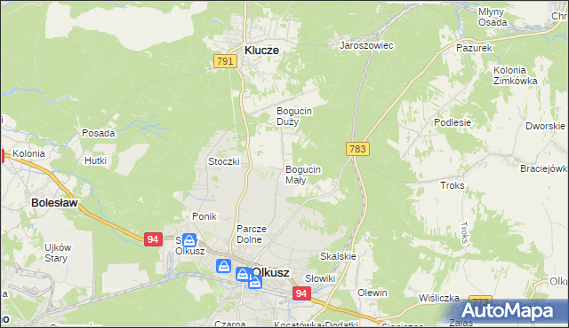 mapa Bogucin Mały, Bogucin Mały na mapie Targeo