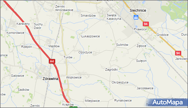mapa Bogusławice gmina Siechnice, Bogusławice gmina Siechnice na mapie Targeo
