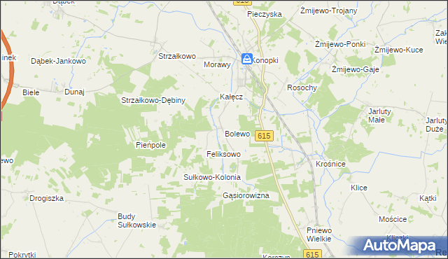 mapa Bolewo, Bolewo na mapie Targeo