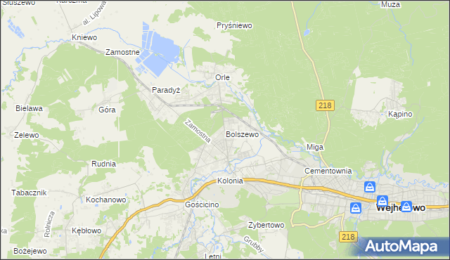 mapa Bolszewo, Bolszewo na mapie Targeo