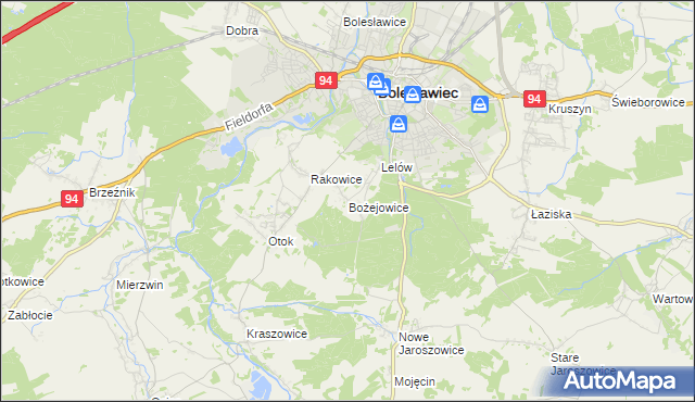 mapa Bożejowice, Bożejowice na mapie Targeo
