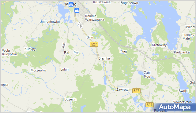 mapa Bramka gmina Morąg, Bramka gmina Morąg na mapie Targeo
