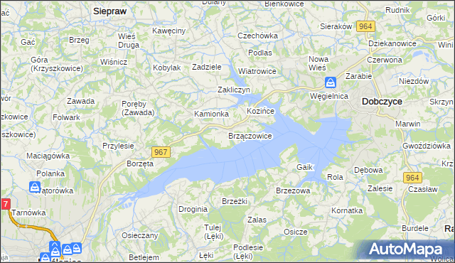mapa Brzączowice, Brzączowice na mapie Targeo