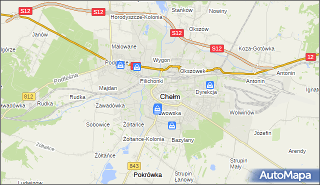 mapa Chełma, Chełm na mapie Targeo