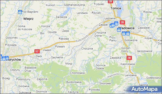 mapa Chocznia, Chocznia na mapie Targeo