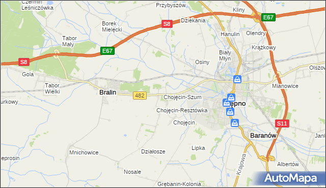mapa Chojęcin-Szum, Chojęcin-Szum na mapie Targeo
