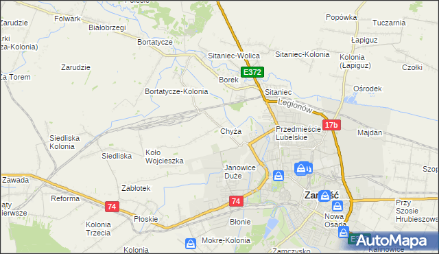 mapa Chyża, Chyża na mapie Targeo