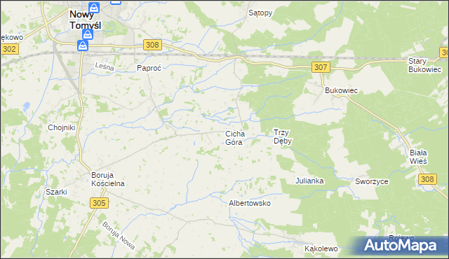 mapa Cicha Góra, Cicha Góra na mapie Targeo