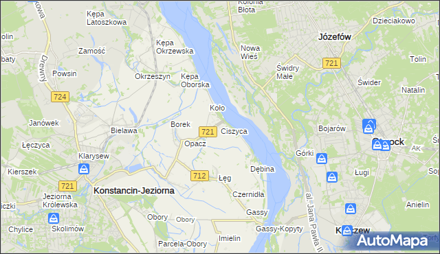 mapa Ciszyca gmina Konstancin-Jeziorna, Ciszyca gmina Konstancin-Jeziorna na mapie Targeo