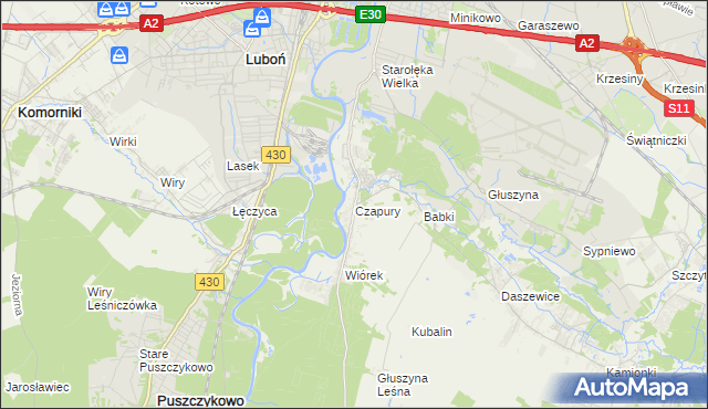 mapa Czapury, Czapury na mapie Targeo