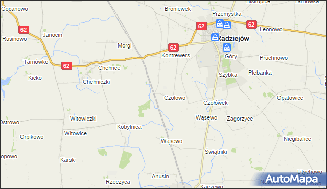 mapa Czołowo gmina Radziejów, Czołowo gmina Radziejów na mapie Targeo