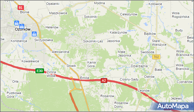 mapa Dębniak gmina Zgierz, Dębniak gmina Zgierz na mapie Targeo