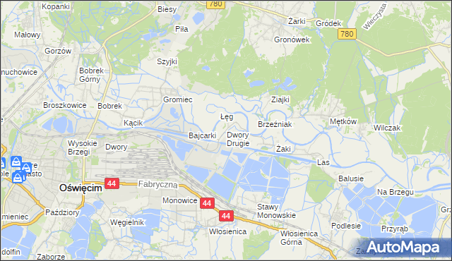 mapa Dwory Drugie, Dwory Drugie na mapie Targeo