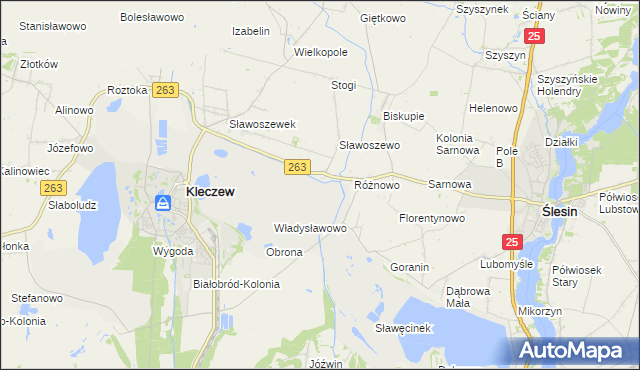 mapa Genowefa gmina Kleczew, Genowefa gmina Kleczew na mapie Targeo