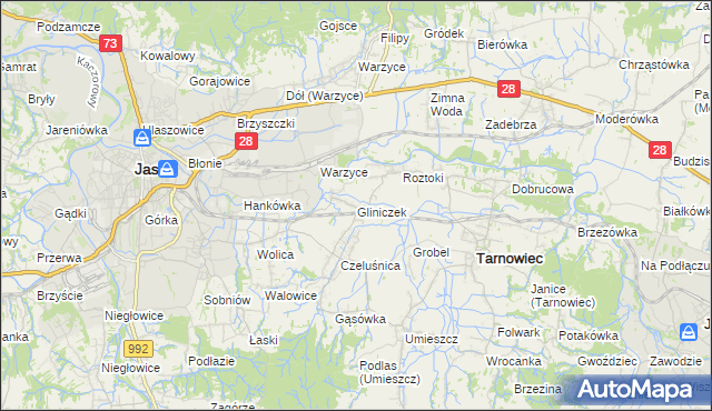 mapa Gliniczek, Gliniczek na mapie Targeo