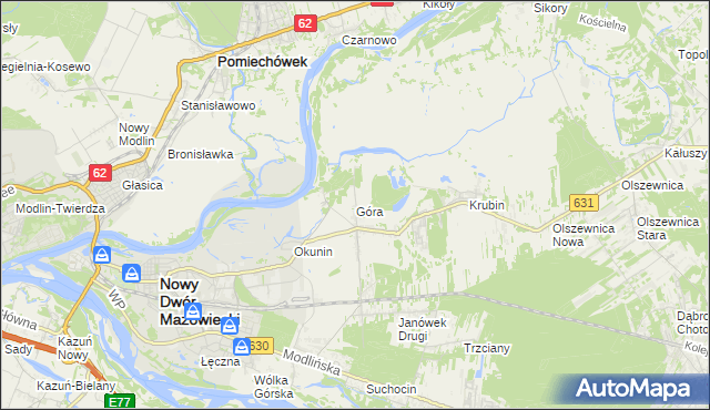 mapa Góra gmina Wieliszew, Góra gmina Wieliszew na mapie Targeo