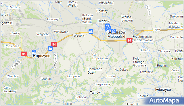 mapa Góra Ropczycka, Góra Ropczycka na mapie Targeo