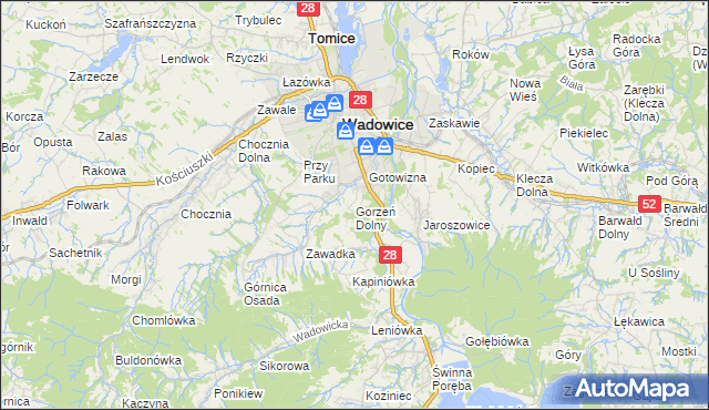 mapa Gorzeń Dolny, Gorzeń Dolny na mapie Targeo