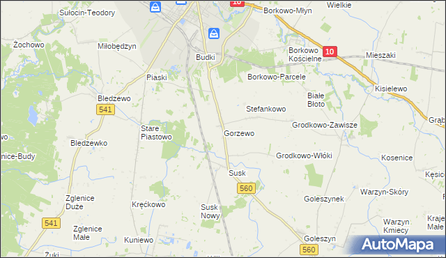 mapa Gorzewo gmina Sierpc, Gorzewo gmina Sierpc na mapie Targeo