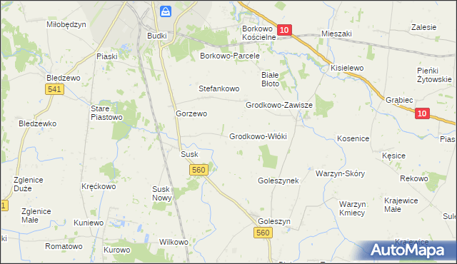 mapa Grodkowo-Włóki, Grodkowo-Włóki na mapie Targeo