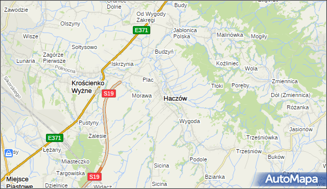 mapa Haczów, Haczów na mapie Targeo