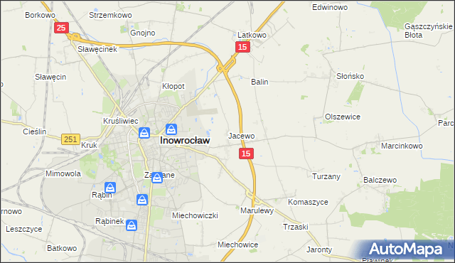 mapa Jacewo, Jacewo na mapie Targeo
