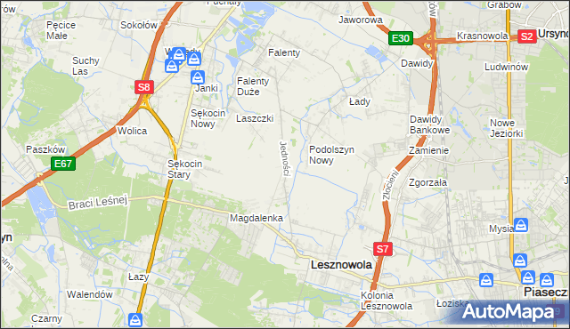 mapa Janczewice, Janczewice na mapie Targeo