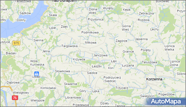 mapa Janczowa, Janczowa na mapie Targeo