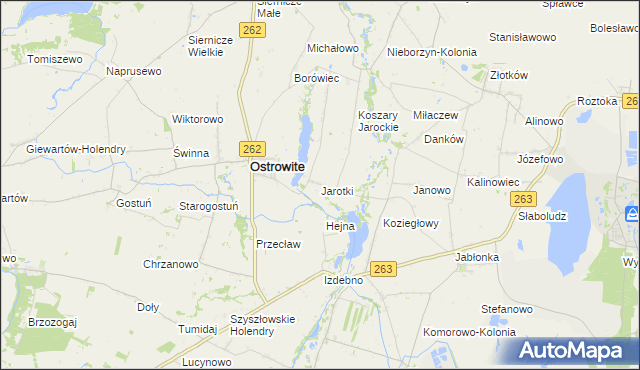mapa Jarotki, Jarotki na mapie Targeo
