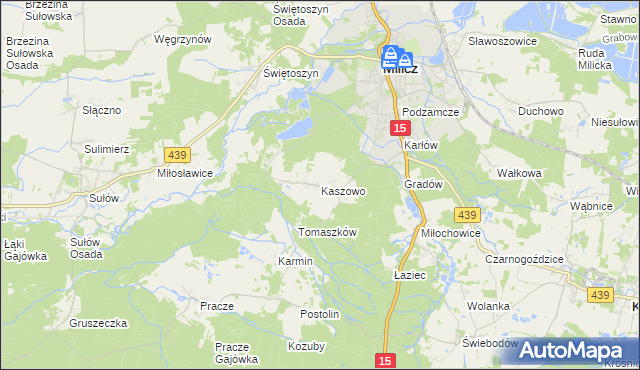 mapa Kaszowo, Kaszowo na mapie Targeo