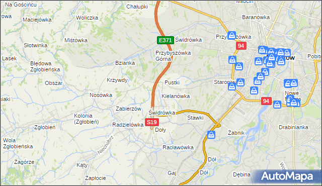 mapa Kielanówka, Kielanówka na mapie Targeo