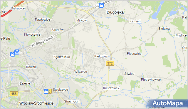 mapa Kiełczów, Kiełczów na mapie Targeo