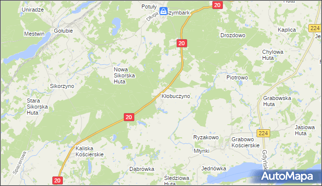 mapa Kłobuczyno, Kłobuczyno na mapie Targeo