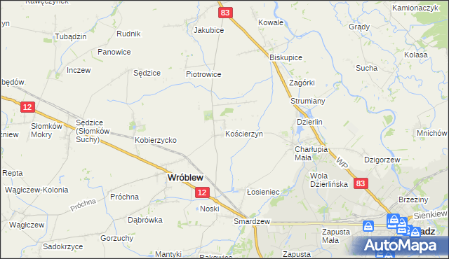 mapa Kościerzyn, Kościerzyn na mapie Targeo