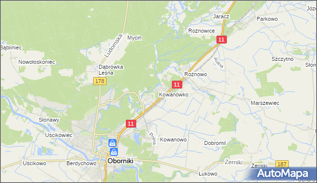 mapa Kowanówko, Kowanówko na mapie Targeo