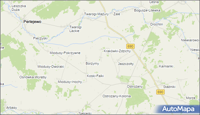 mapa Krakówki-Dąbki, Krakówki-Dąbki na mapie Targeo