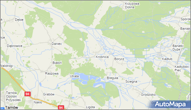 mapa Krośnica gmina Izbicko, Krośnica gmina Izbicko na mapie Targeo