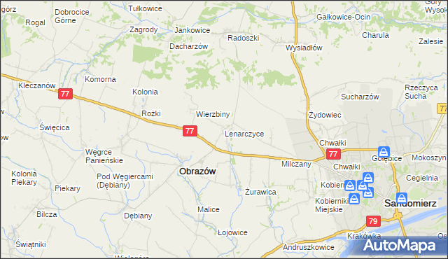 mapa Lenarczyce, Lenarczyce na mapie Targeo