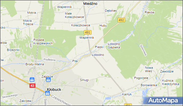 mapa Łobodno, Łobodno na mapie Targeo