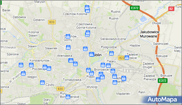 mapa Lublina, Lublin na mapie Targeo