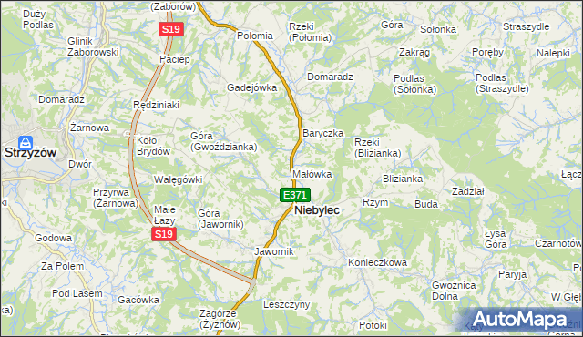 mapa Małówka, Małówka na mapie Targeo