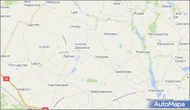 mapa Morgowo gmina Ciechocin, Morgowo gmina Ciechocin na mapie Targeo